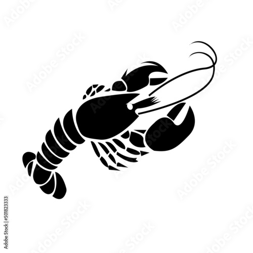 This image shows a vector lobster silhouette