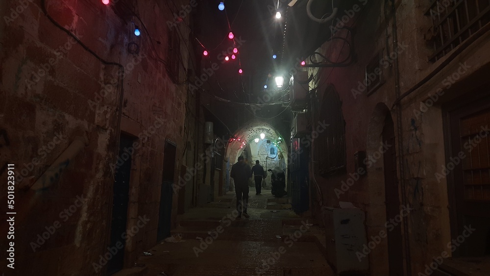 Ramadan atmosphere in old city in Jerusalem in 2022