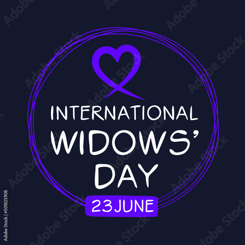 International Widow’s Day, held on 23 June. photo