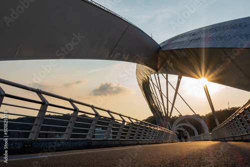 Sunset Twilight view of the Yangguang Bridge photo