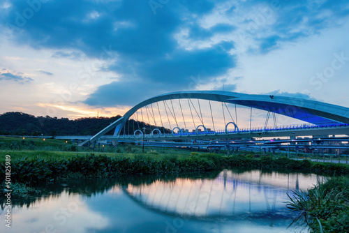 Sunset Twilight view of the Yangguang Bridge