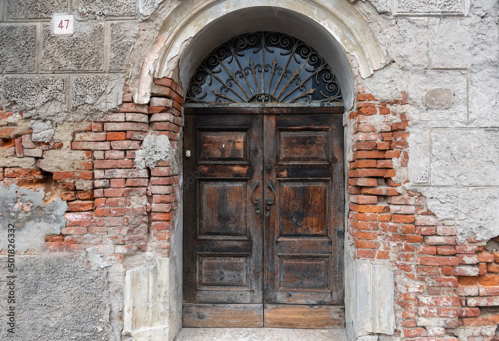 Ancient door of Sabbioneta, Italy