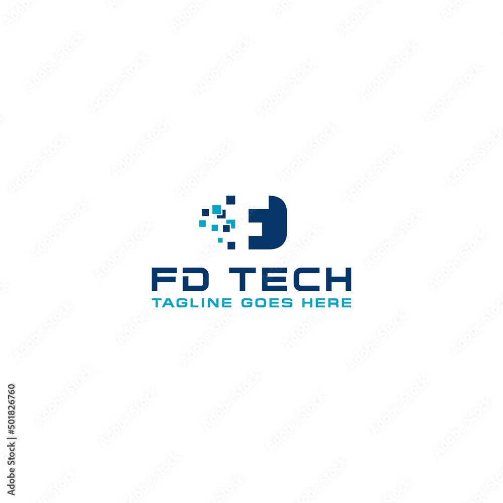 FD, DF Tech Logo Design FD, DF Tech Logo Design