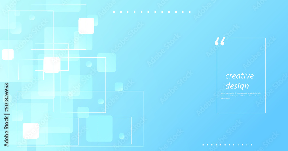 light blue gradient background with squares