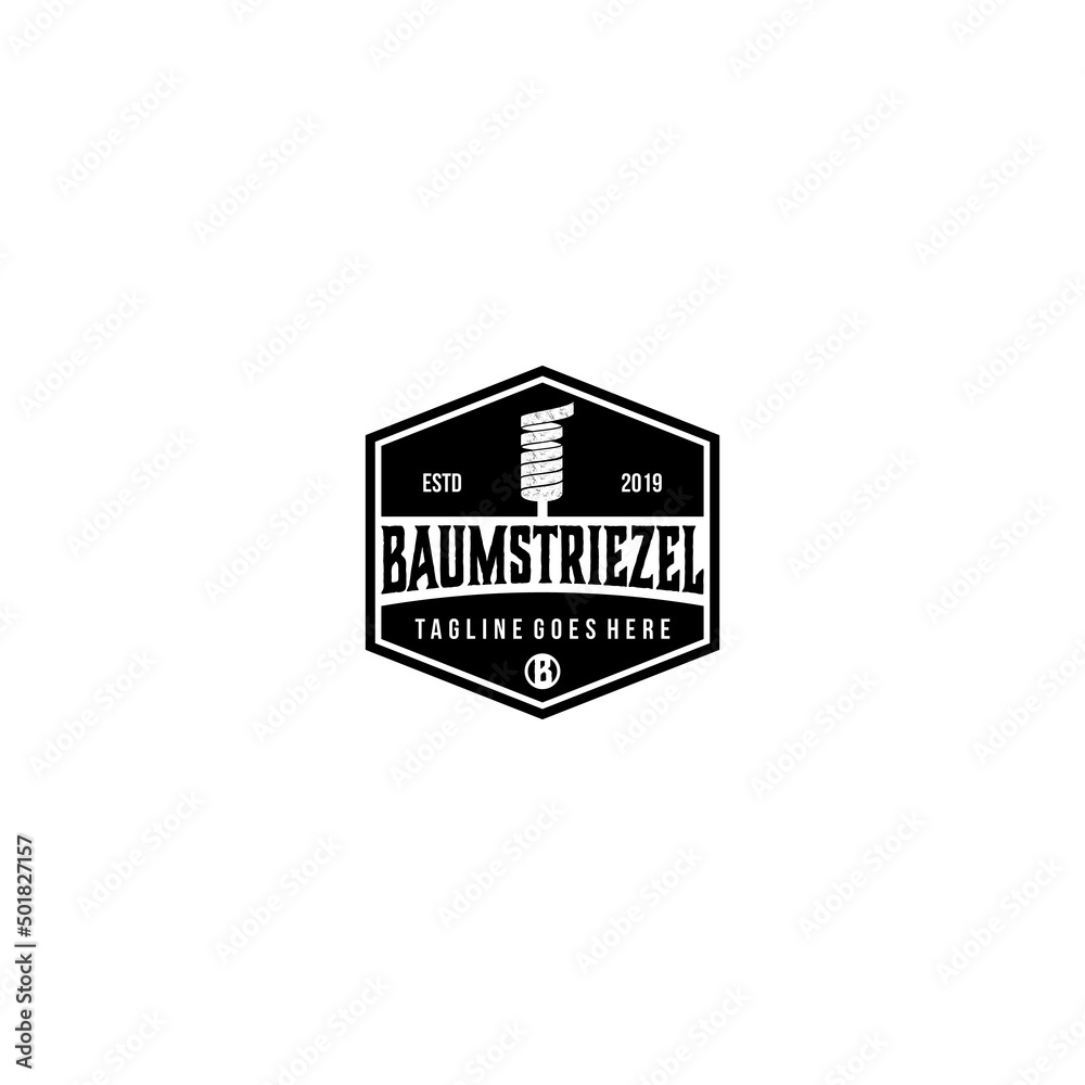 Baumstriezel logo vector design .