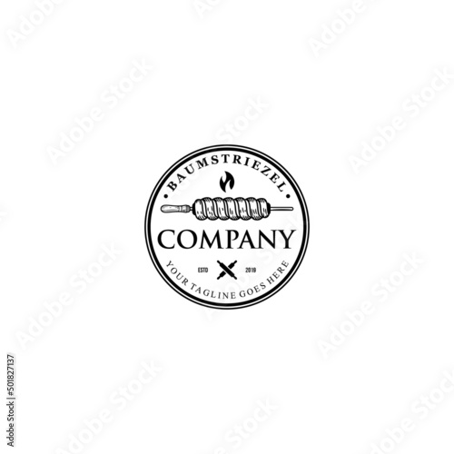 Baumstriezel logo vector design .