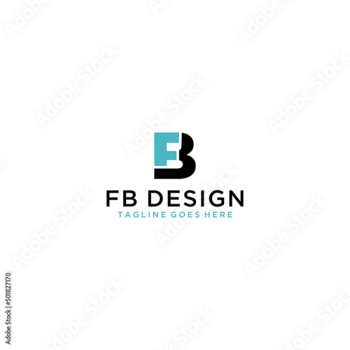 FB or BF abstract letter mark vector logo template