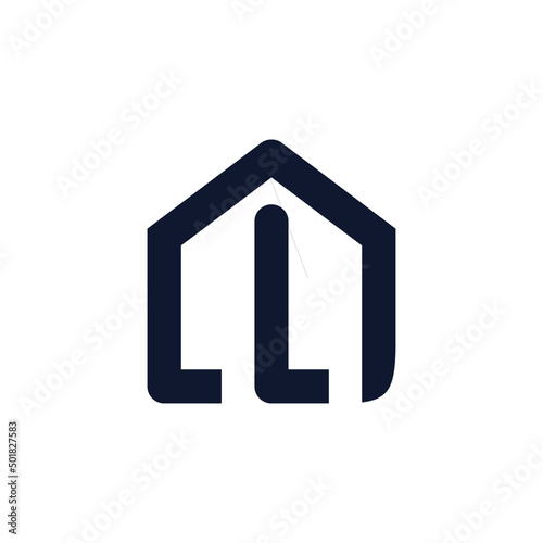 LL letter house logo or icon
