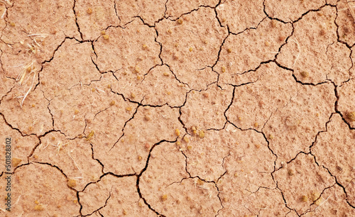 Cracked ground background in the top view for graphic design or wallpaper
