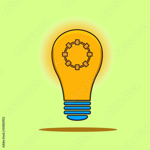 Illustration of light bulb icon lamp vector 