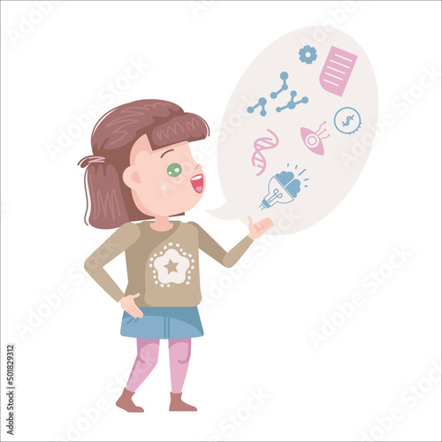 smart caucasian llittle girl speaking
