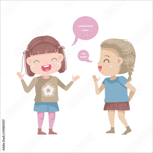 smart caucasian llittle girl speaking
