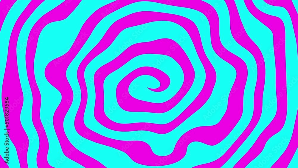 Surreal pink and cyan psychedelic spiral optical illusion. Abstract hypnotic animated background. Seamless looping animation. Surreal pink and cyan psychedelic spiral optical illusion. Abstract hypnotic animated background. Seamless looping animation.