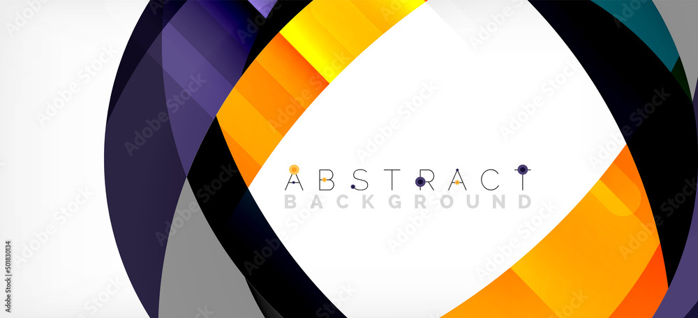 Geometric abstract background. Circle created with overlapping color shapes. Vector Illustration For Wallpaper, Banner, Background, Landing Page Geometric abstract background. Circle created with overlapping color shapes. Vector Illustration For Wallpaper, Banner, Background, Landing Page