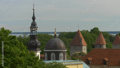 Detail of the skyline of Tallinn from Kohtuotsa viewing platform photo