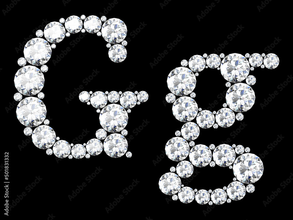 diamond letters with gemstones (high resolution 3D image) diamond letters with gemstones (high resolution 3D image)
