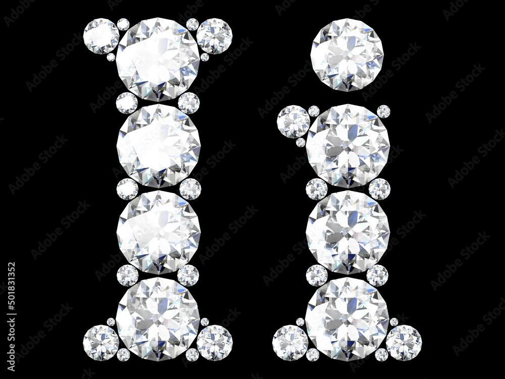 diamond letters with gemstones (high resolution 3D image)