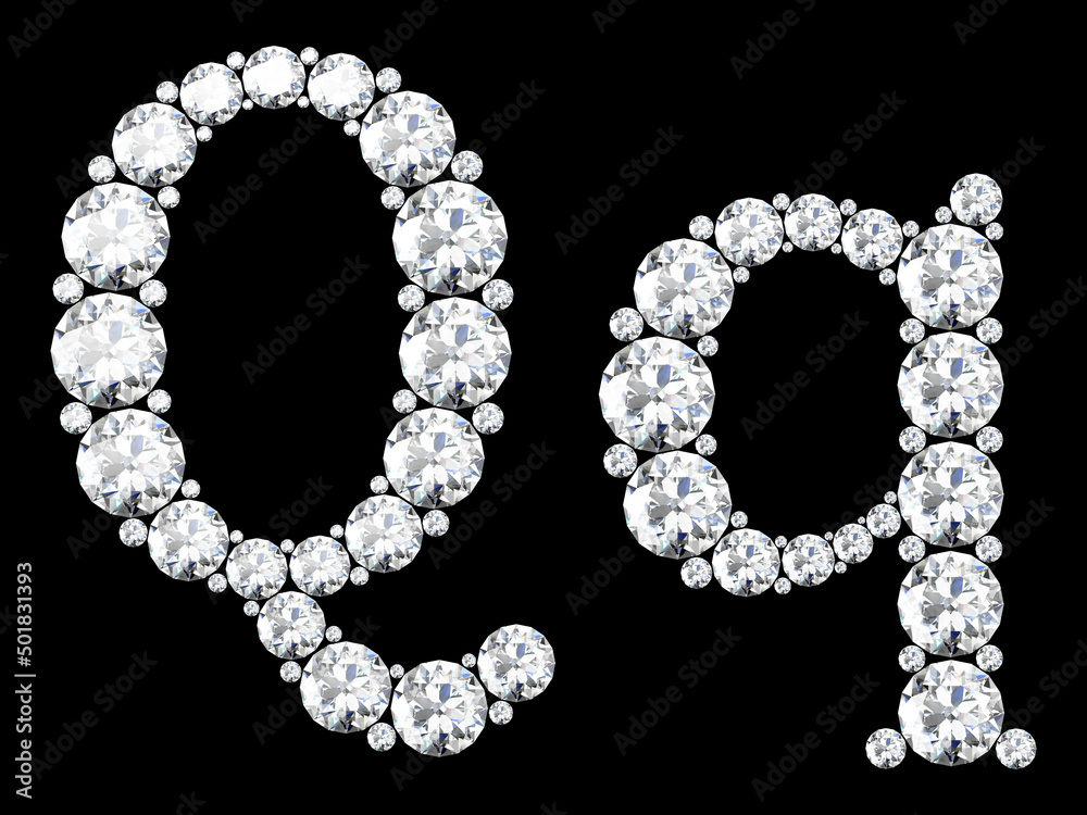 diamond letters with gemstones (high resolution 3D image)