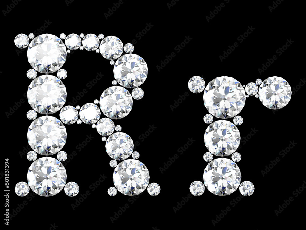 diamond letters with gemstones (high resolution 3D image) diamond letters with gemstones (high resolution 3D image)