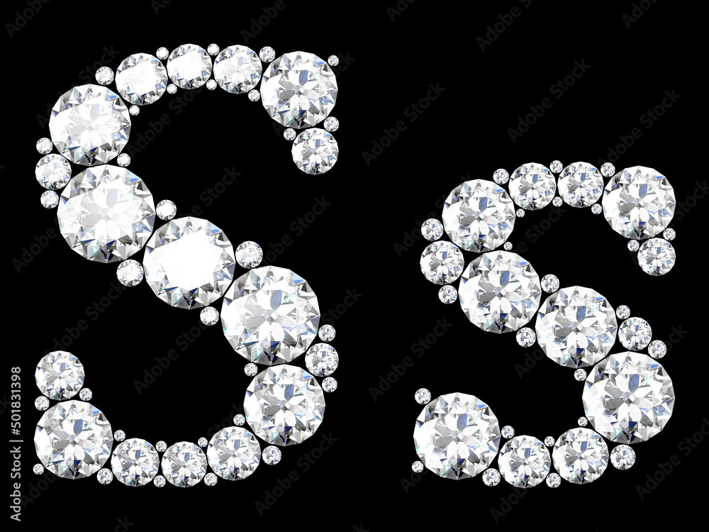 diamond letters with gemstones (high resolution 3D image) diamond letters with gemstones (high resolution 3D image)