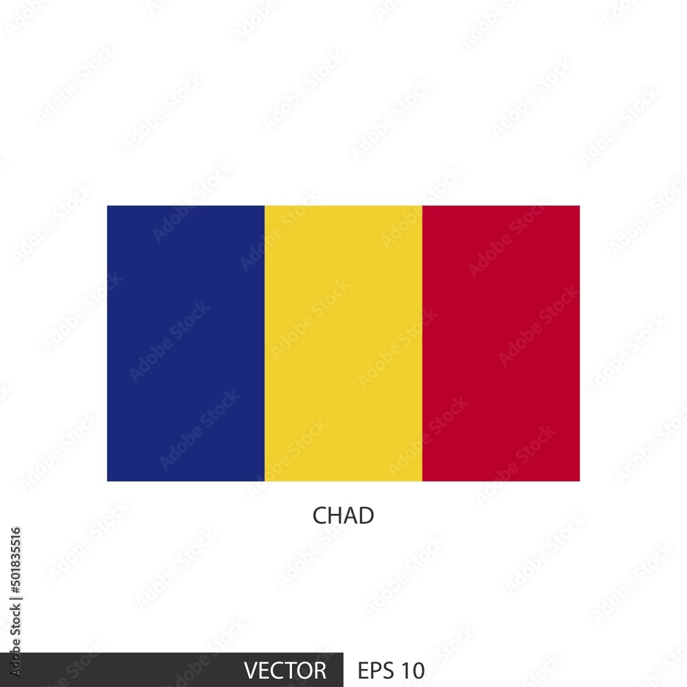 Fototapeta premium Chad square flag on white background and specify is vector eps10.