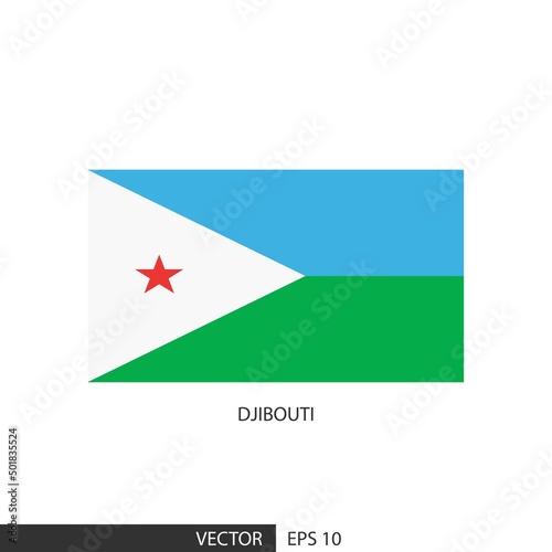 Djibouti square flag on white background and specify is vector eps10.