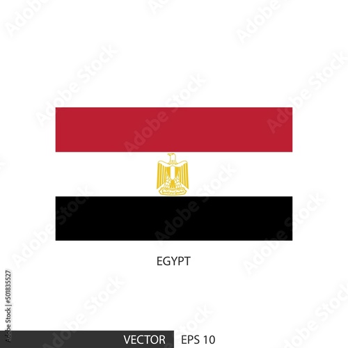 Egypt square flag on white background and specify is vector eps10.