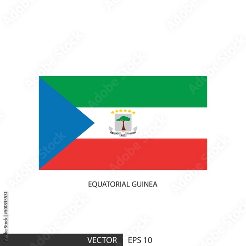 Equatorial Guinea square flag on white background and specify is vector eps10.