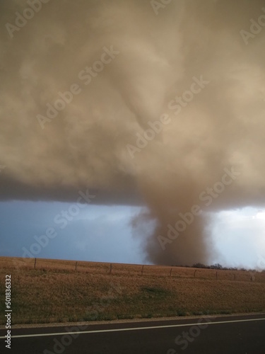 Tornado west of Herington  Kansas  8pm April 29  2022.