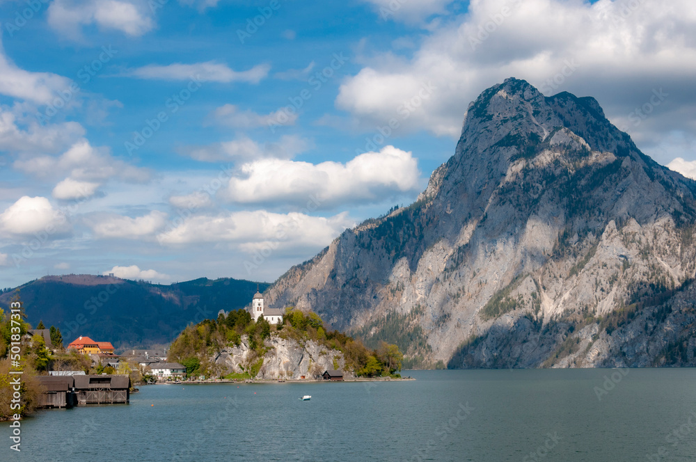 View of Traunsee lake in Austria