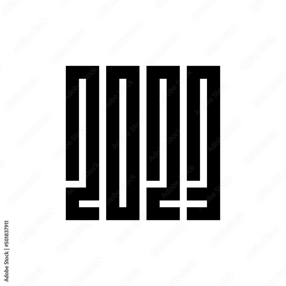 2023 happy new year logo design, typography logo template for celebration and season decoration