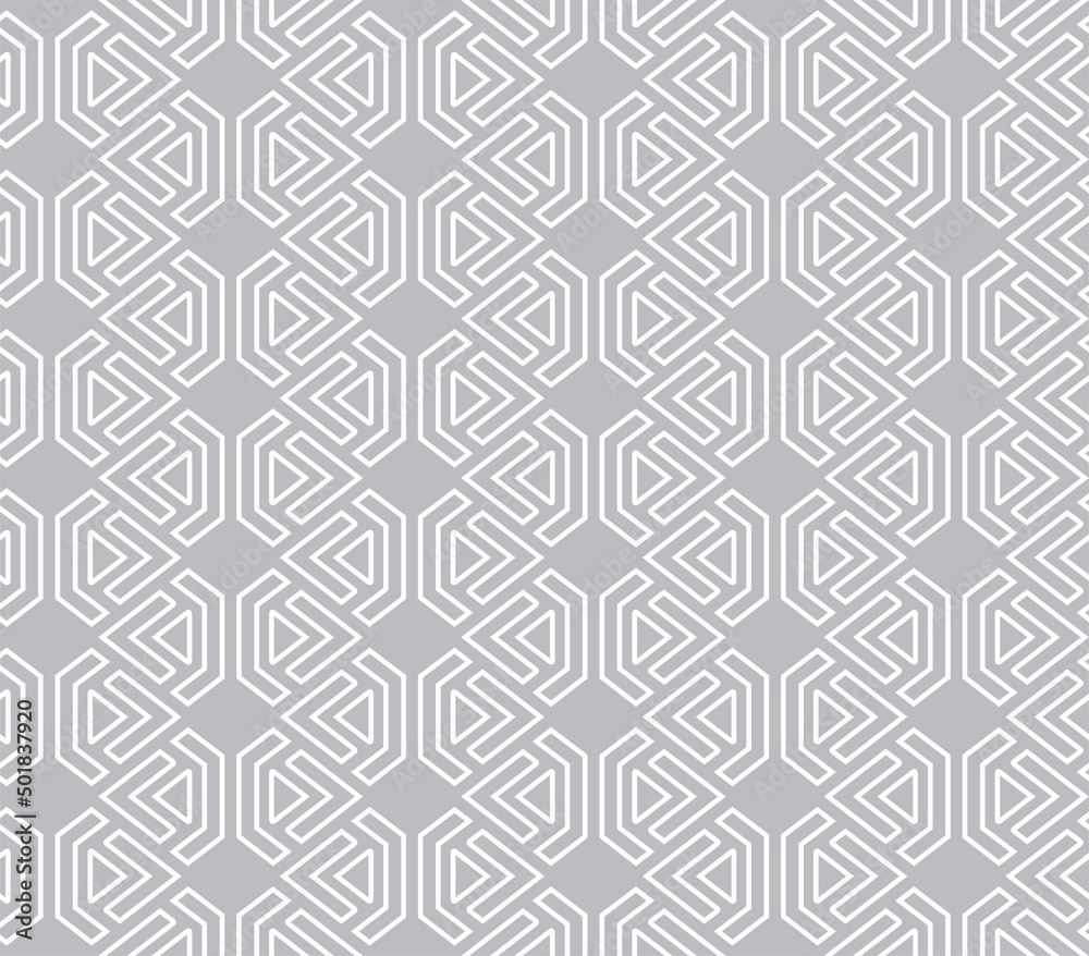 Abstract geometric shape seamless pattern, gray geometric background