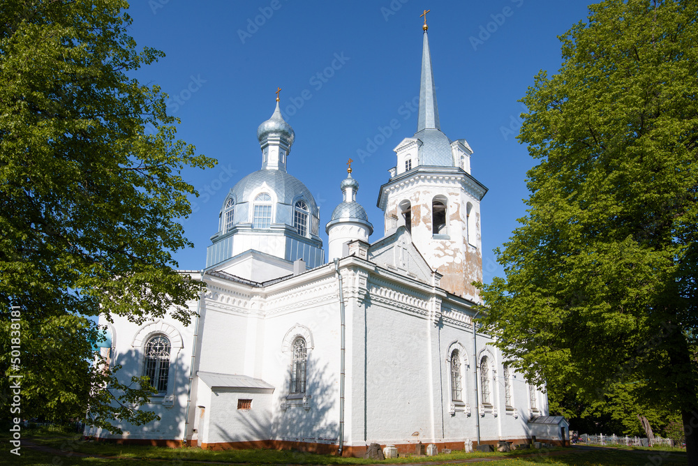 Cathedral of the Nativity of the Blessed Virgin on a sunny June day. New Ladoga. Leningrad region, Russia