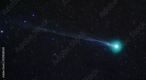 Comet Lovejoy C2014 Q2. Elements of these images were furnished by NASA.