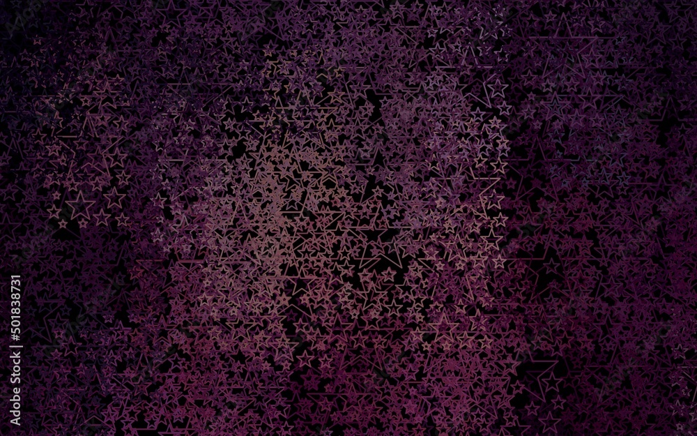 Fototapeta premium Dark Purple vector layout with bright stars.