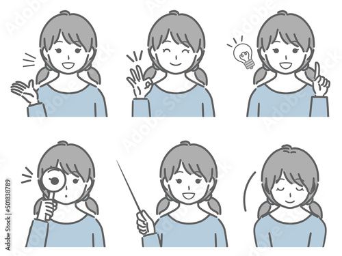 解説する女の子