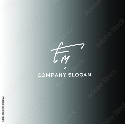 Letter Fm Initial Handwritten Signature Logo