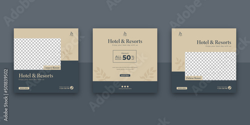 Hotel And Resorts Social Media Post Template