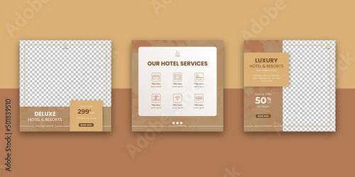 Hotel And Resorts Social Media Post Template