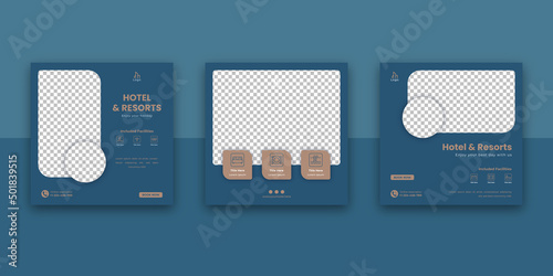 Hotel And Resorts Social Media Post Template