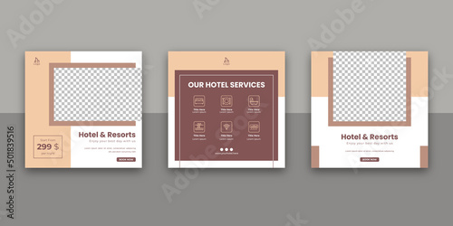 Hotel And Resorts Social Media Post Template