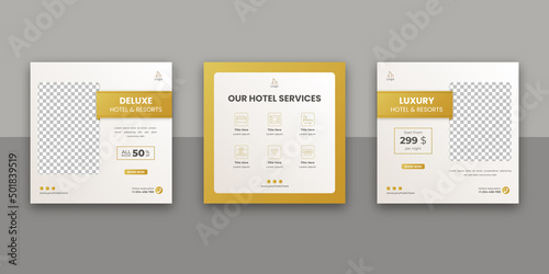 Hotel And Resorts Social Media Post Template