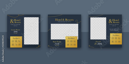 Hotel And Resorts Social Media Post Template