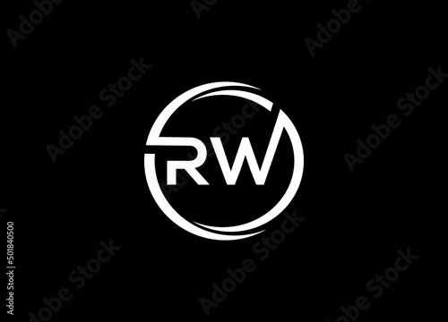 Initial RW letter logo with creative modern business typography vector template. Creative letter RW logo design. photo