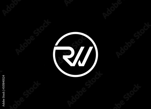 Initial RW letter logo with creative modern business typography vector template. Creative letter RW logo design. photo