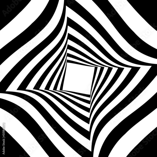 A black and white spiral optical illusion. eps 10