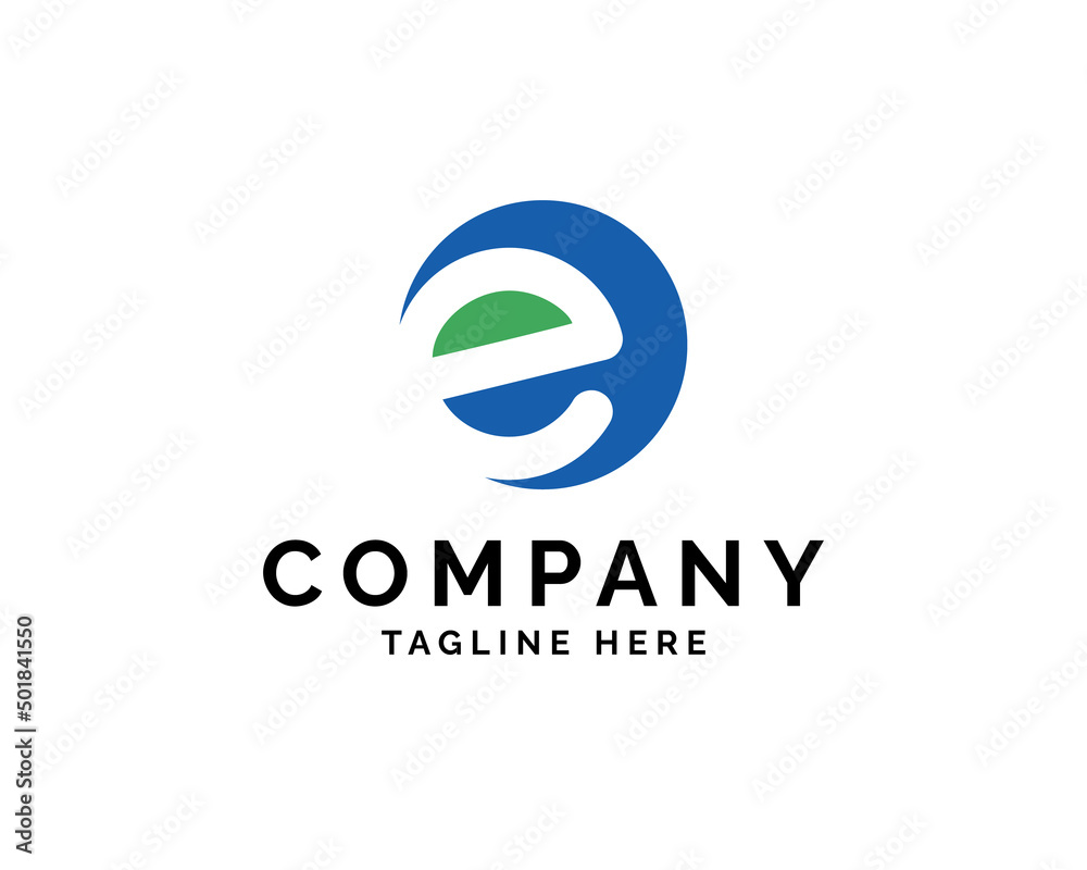 letter E modern logo design company business