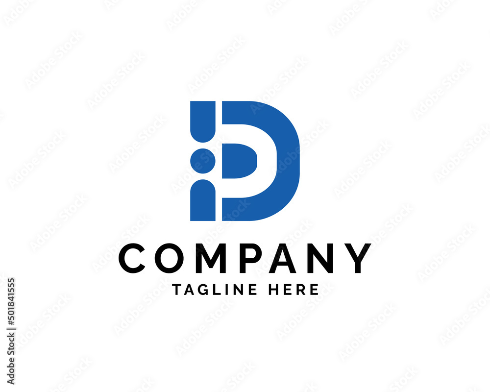 modern letter D connection logo company