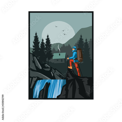 hiking on the mountain