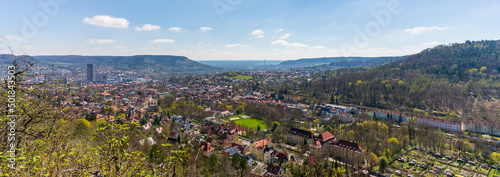 Panoramic View at Jena on a sunny day in early Spring